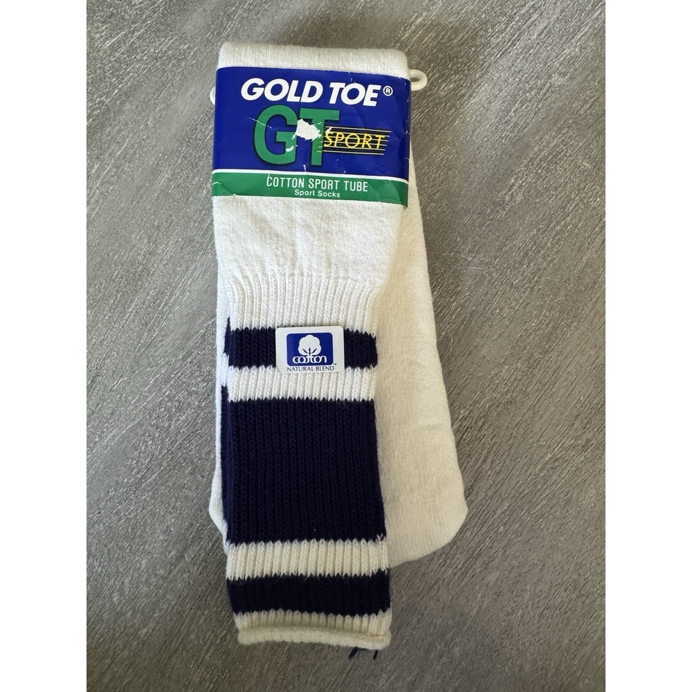 Vintage Gold GT Sport Set Tube Socks Striped Men's OSFA One Size